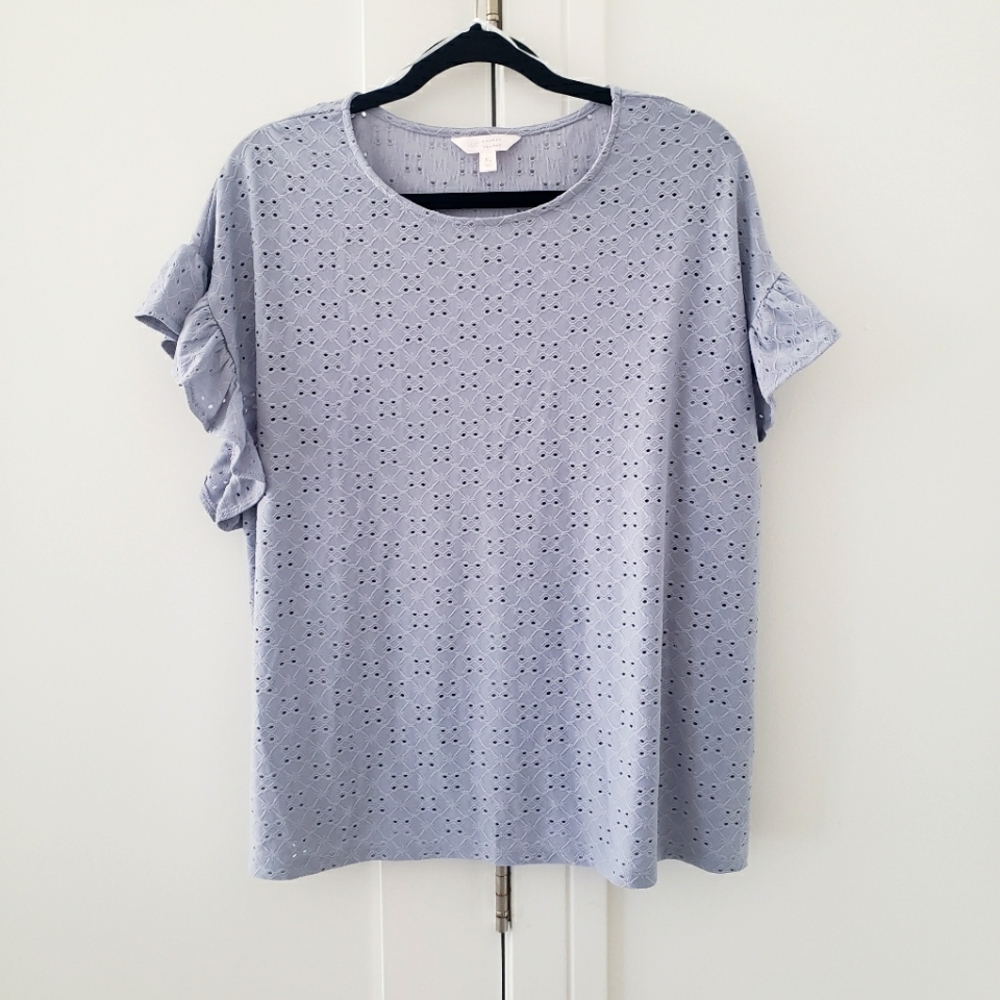 NEW Light Blue Eyelet Top